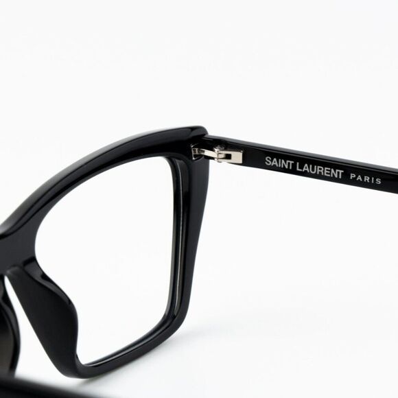 NEW Saint Laurent SL737 Mica Thin OPT 001 Black Cat Eye Unisex Eyeglasses - Picture 8 of 11